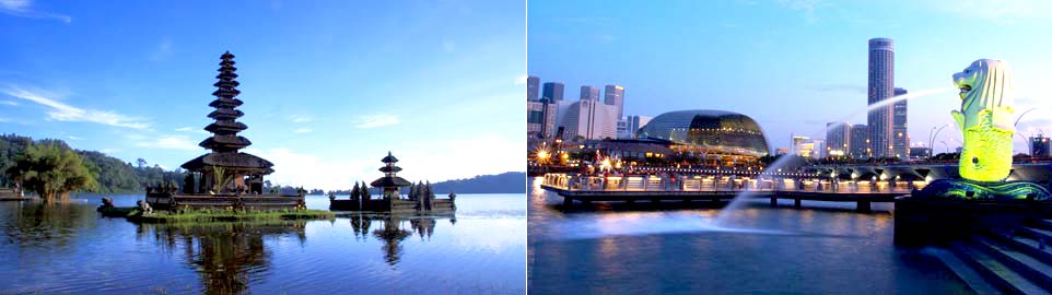 Bali and Singapore
