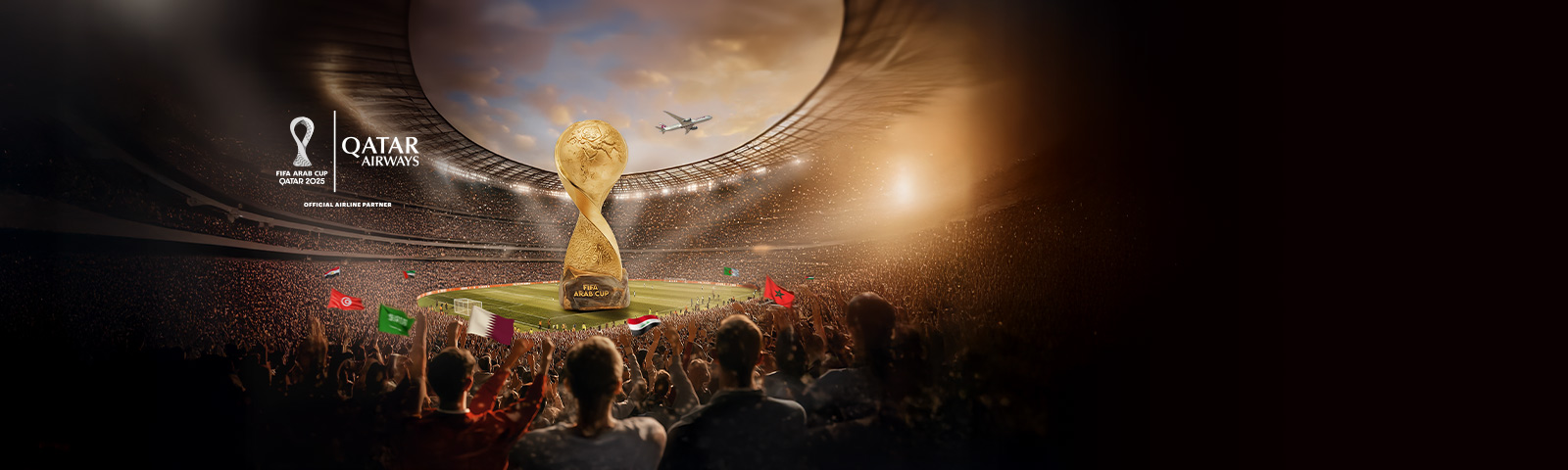 وفر حتى 10%* على رحلة<br> إلى كأس العرب FIFA™  استخدم  الرمز FAC2025 قبل ١٨ ديسمبر ٢٠٢٥ استخدم  الرمز FAC2025 قبل ١٨ ديسمبر ٢٠٢٥